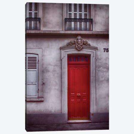 Parisian Red Door Canvas Print #RPM116} by Rose Palmisano Art Print