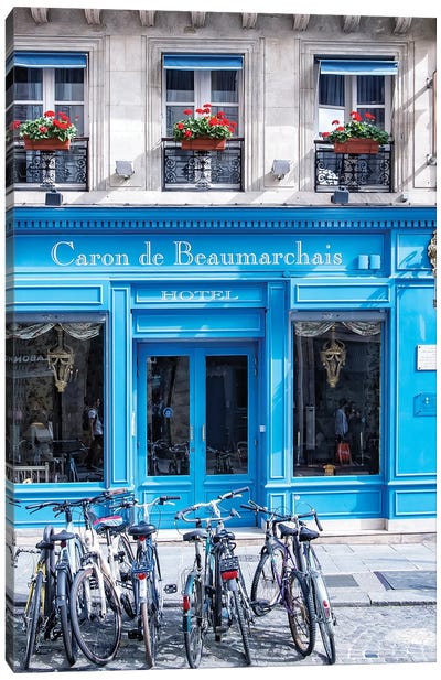 Caron De Beaumarchais Facade In Le Mariais Canvas Art Print - Rose Palmisano