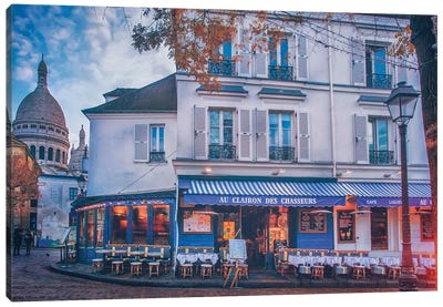 Sidewalk Cafe Place du Tertre Montmartre Canvas Art Print - Rose Palmisano