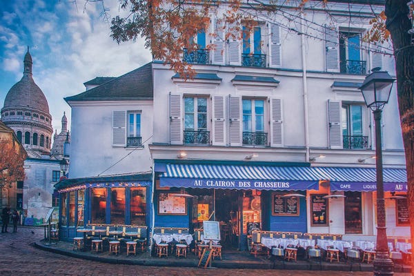 Paris Photography: Sidewalk Cafe Place du Tertre Montmartre by Rose Palmisano
