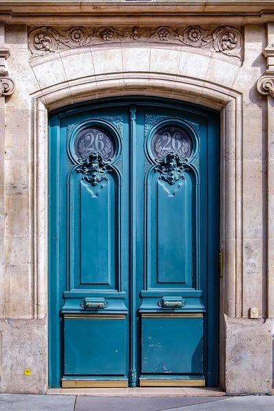 Doors: Blue Teal Door Paris by Rose Palmisano