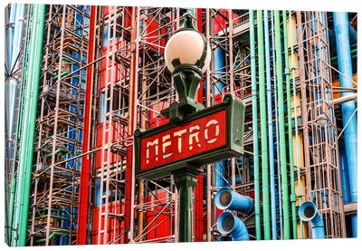 Paris Metro Pompidou Centre Canvas Art Print - Rose Palmisano