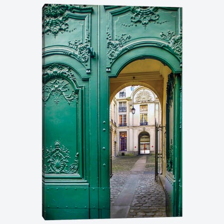 Looking In Paris Door Canvas Print #RPM18} by Rose Palmisano Canvas Wall Art