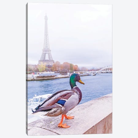 Strolling Along The Seine Canvas Print #RPM24} by Rose Palmisano Canvas Artwork