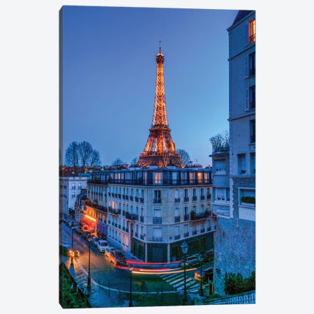 The Eiffel Tower By Night Canvas Print #RPM42} by Rose Palmisano Canvas Print