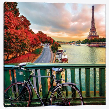 The Eiffel Tower In Fall Colors Canvas Print #RPM43} by Rose Palmisano Canvas Print