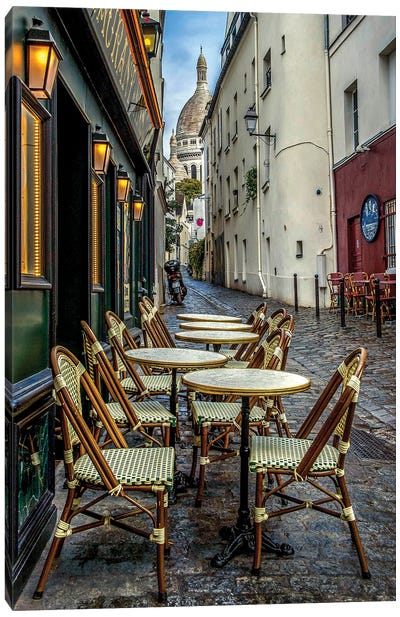 Romantic Cafe Montmartre Canvas Art Print - Rose Palmisano