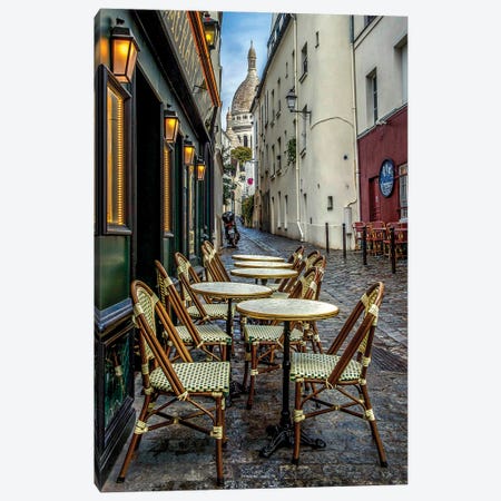 Romantic Cafe Montmartre Canvas Print #RPM52} by Rose Palmisano Canvas Wall Art