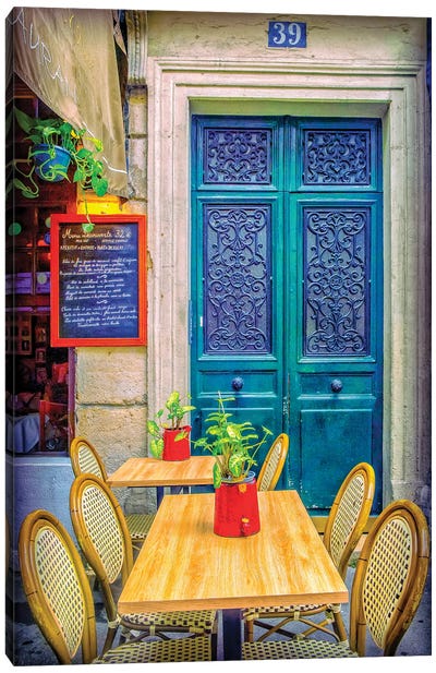 Sidewalk Cafe Paris Canvas Art Print - Rose Palmisano
