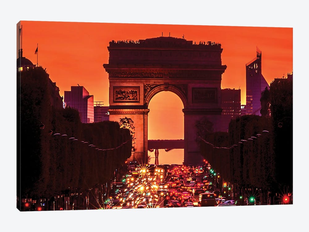 Arc De Triomphe Sunset by Rose Palmisano 1-piece Canvas Art Print