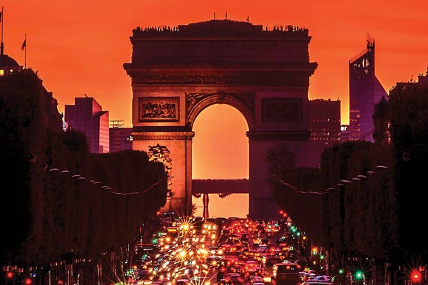 Rose Palmisano: Arc De Triomphe Sunset by Rose Palmisano
