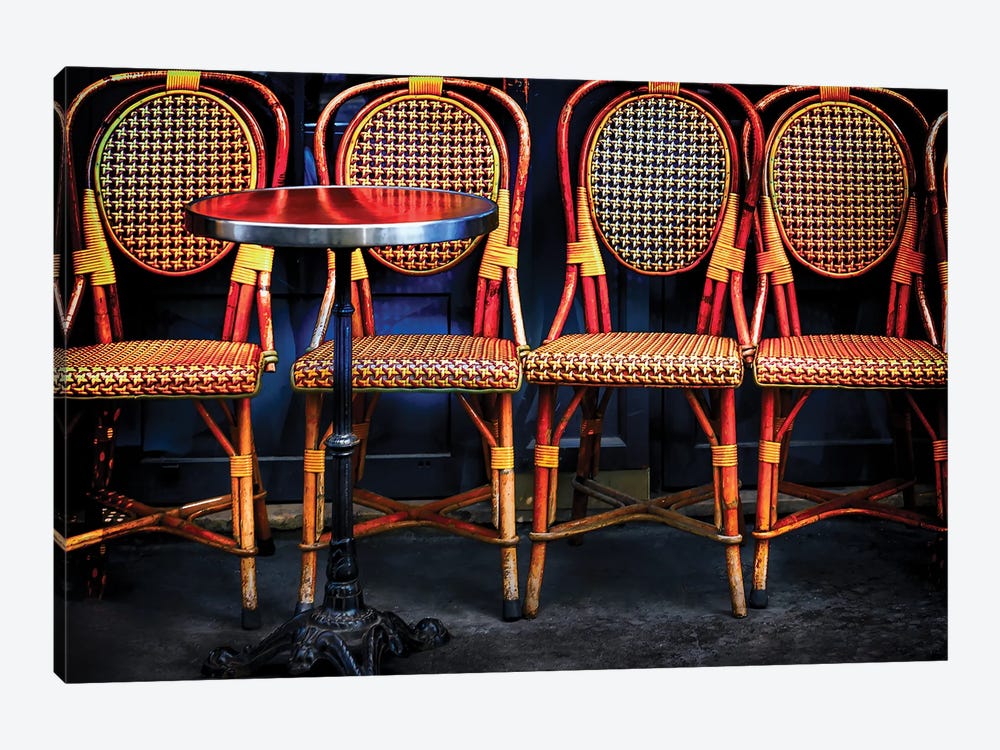 Paris Bistro Chairs by Rose Palmisano 1-piece Canvas Art Print