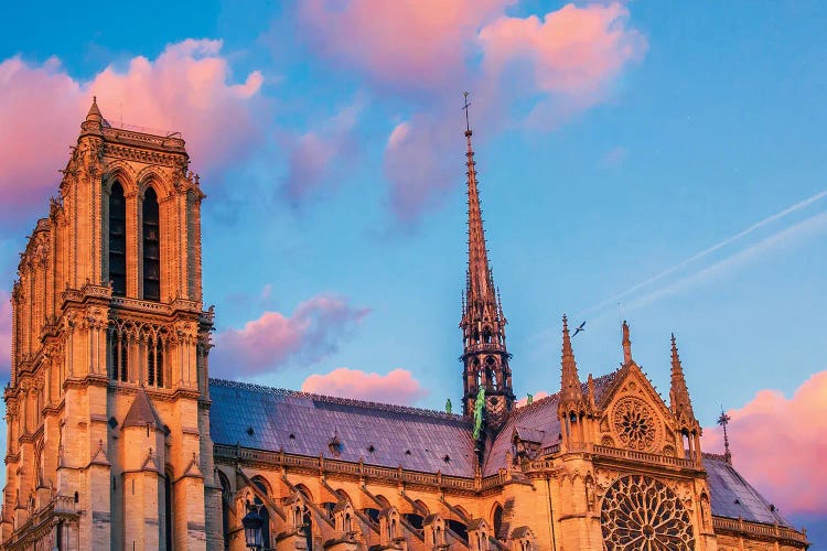 Notre-Dame Cathedral De Paris Sunset