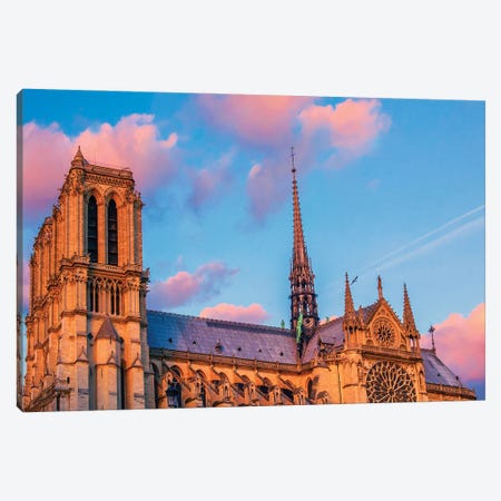 Notre-Dame Cathedral De Paris Sunset Canvas Print #RPM89} by Rose Palmisano Canvas Print
