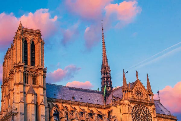 Rose Palmisano: Notre-Dame Cathedral De Paris Sunset by Rose Palmisano