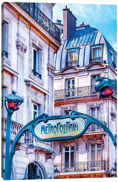 Saint-Michel Metro Paris Canvas Art Print - Novelty City Scenes