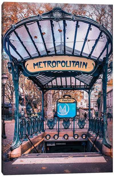 Abbesses Metro Station Montmartre Canvas Art Print - Paris Photography