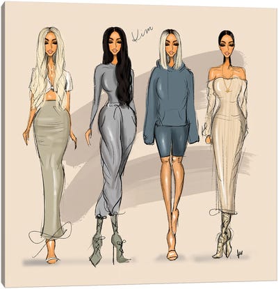 Mrs Kim Kardashian West Canvas Art Print - Influencers
