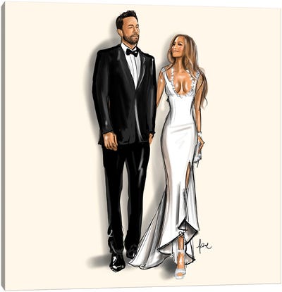 JLo And Ben Canvas Art Print - Art Gifts for Her