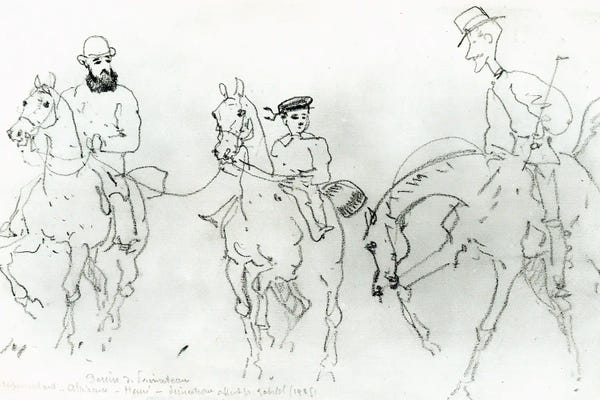 Three Horsemen: Henri De Toulouse-Lautrec Between His Father, Count Alphonse, And The Artist