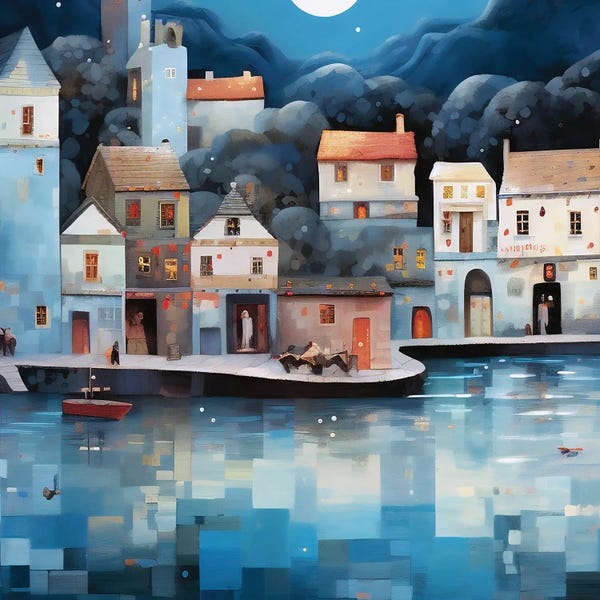 Ray Powers: Waterfront Night I by Ray Powers