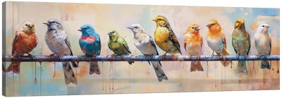 Chorus Line III Canvas Art Print - Birds On A Wire