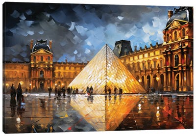Cour Carrée Louvre Paris Canvas Art Print - The Louvre Museum