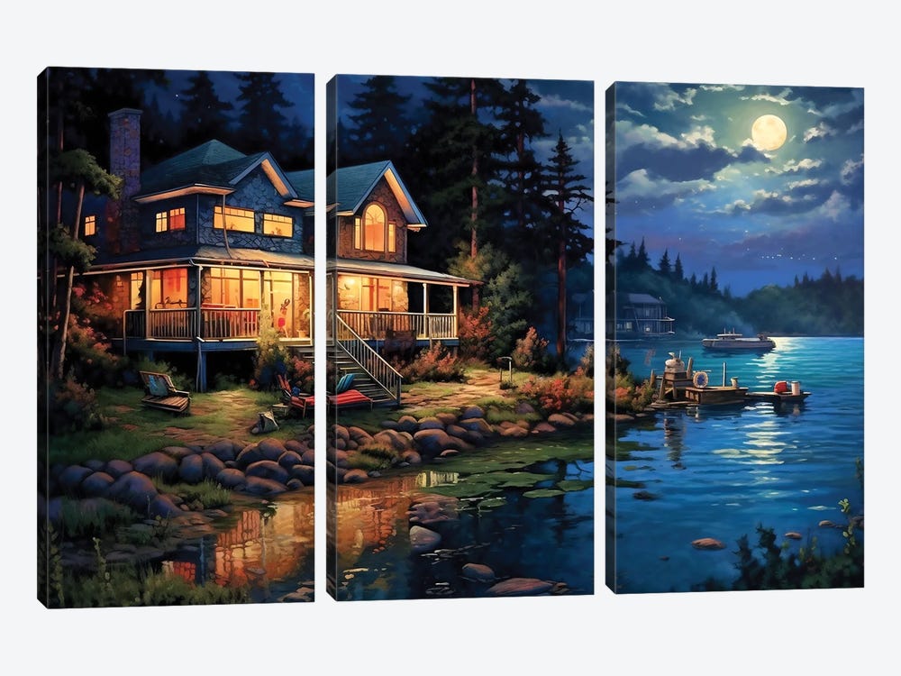Moon River by Ray Powers 3-piece Canvas Artwork