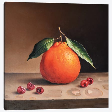 Still Life With Orange Canvas Print #RRC10} by Rakesh Ray Choudhury Art Print