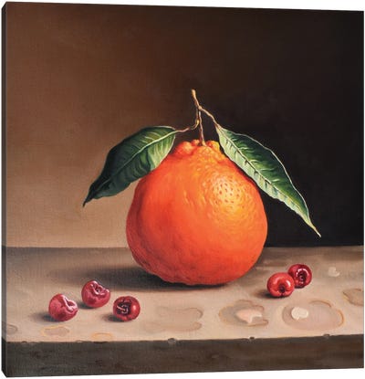 Still Life With Orange Canvas Art Print - Orange Art