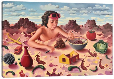 The Breakfast Canvas Art Print - Surreal Bodyscapes