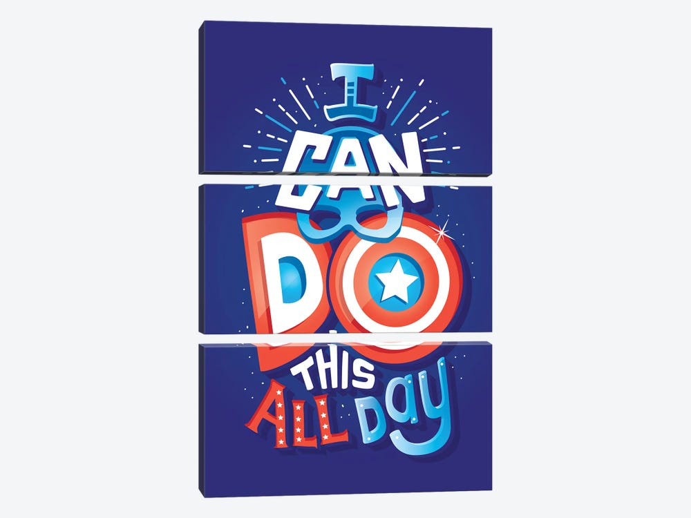 I Can Do This All Day by Risa Rodil 3-piece Canvas Art Print