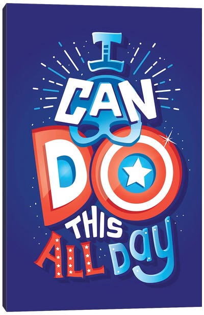I Can Do This All Day Canvas Art Print - Captain America
