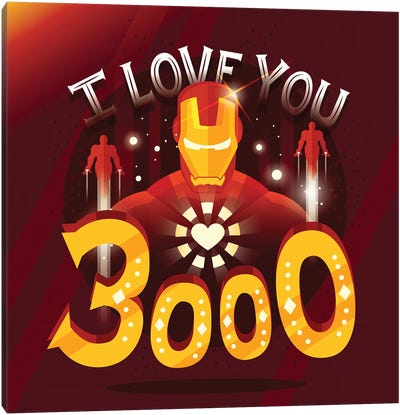 I Love You 3000 Canvas Art Print - Iron Man