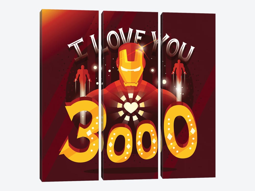 I Love You 3000 by Risa Rodil 3-piece Canvas Wall Art