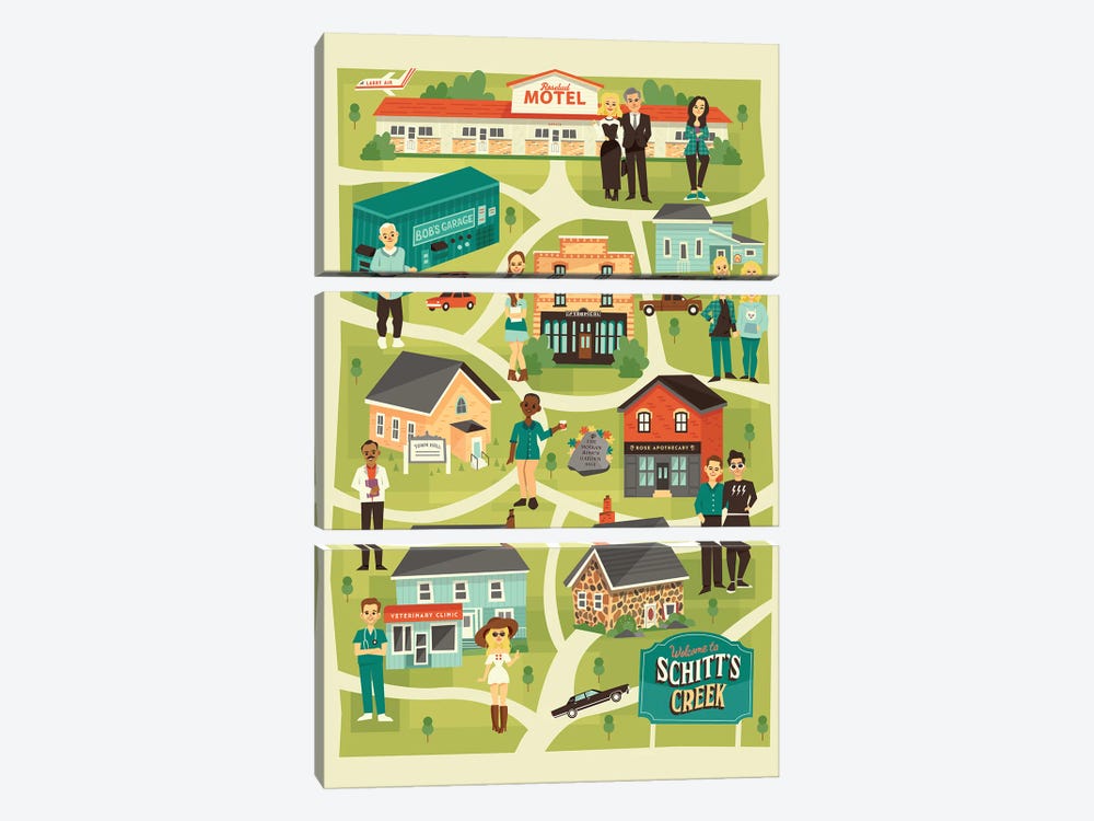 Schitts Creek Town by Risa Rodil 3-piece Canvas Art