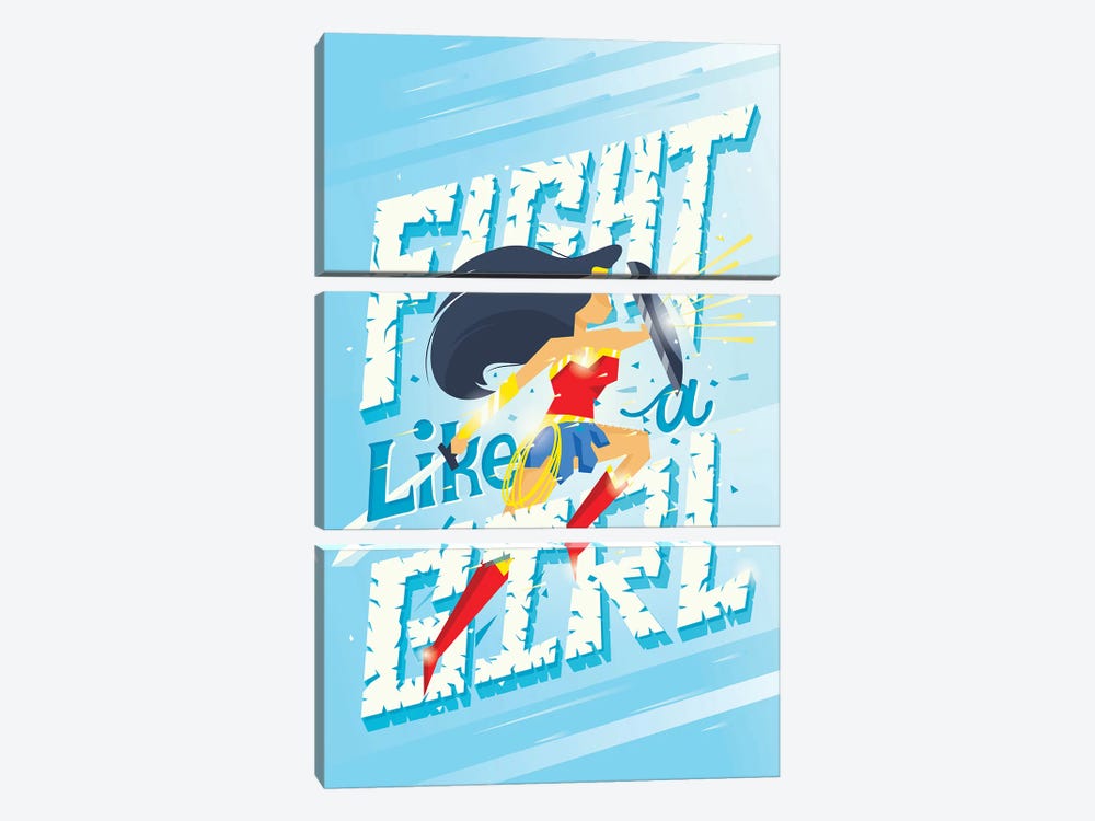 Fight Like A Girl by Risa Rodil 3-piece Canvas Art
