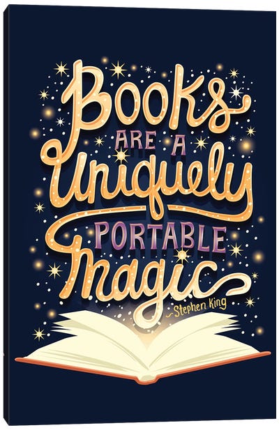 Books Are Magic Canvas Art Print - Reading Nook