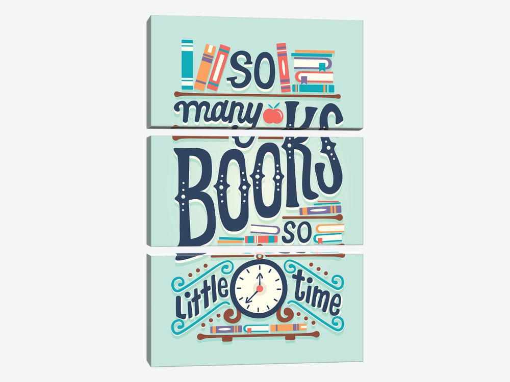 So Many Books by Risa Rodil 3-piece Canvas Art