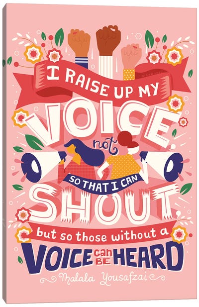 Raise Your Voice Canvas Art Print - Voting Rights Art
