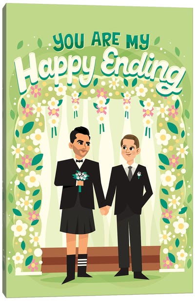 Happy Ending Canvas Art Print - Sitcoms & Comedy TV Show Art