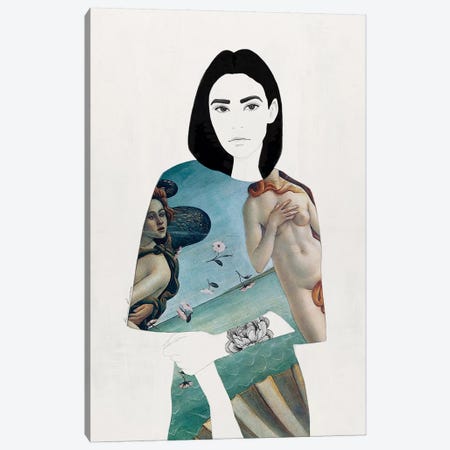 The Girl With Black Hair Canvas Print #RRU16} by Ramona Russu Canvas Wall Art