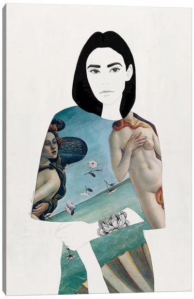 The Girl With Black Hair Canvas Art Print - Ramona Russu