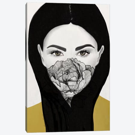 Thylane Mask On Canvas Print #RRU18} by Ramona Russu Art Print