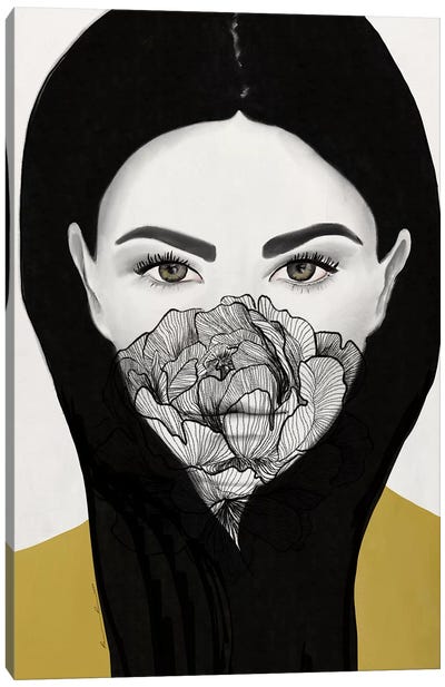 Thylane Mask On Canvas Art Print - Ramona Russu
