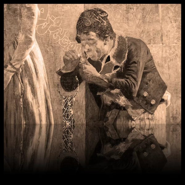 Smoking: Charlotte Corday -Man with Fox Scarf Sepia by 5by5collective