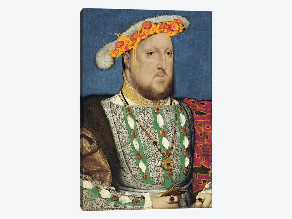 Portrait of Henry VII of England -King of England and his Pizza Hat by 5by5collective 1-piece Canvas Artwork