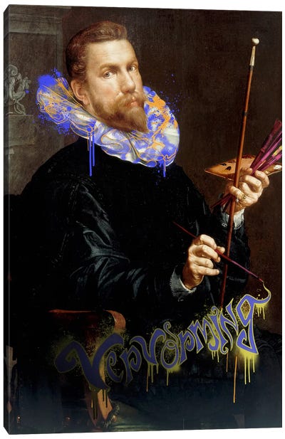 Self-Portrait -The Man and his Creative Brush Canvas Art Print - Renaissance ReDux