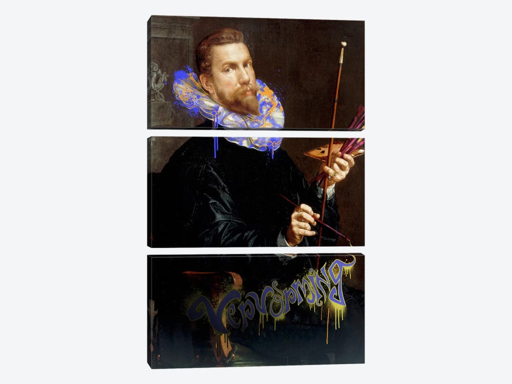 Self-Portrait -The Man and his Creative Brush by 5by5collective 3-piece Art Print