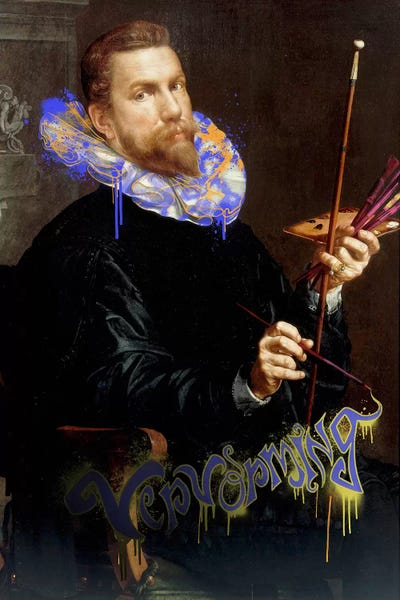 Prints Charming: Self-Portrait -The Man and his Creative Brush by 5by5collective